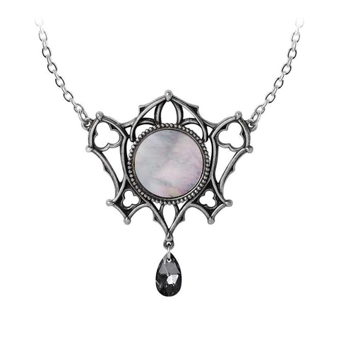 Gothic Mother of Pearl Ghost of Whitby Necklace