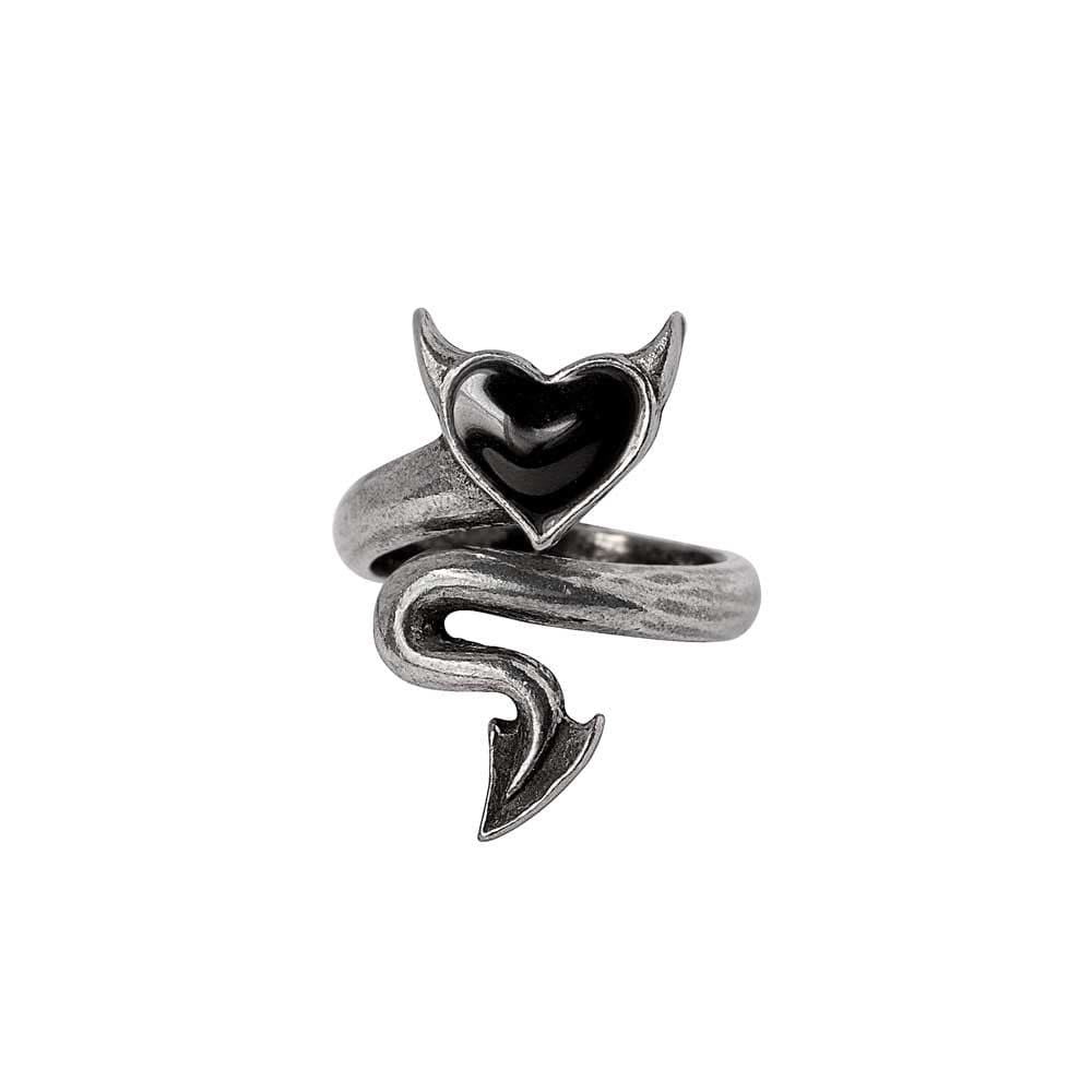 Devil Heart With The Tail Wrapped Around Finger Ring