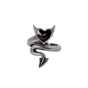 Devil Heart With The Tail Wrapped Around Finger Ring
