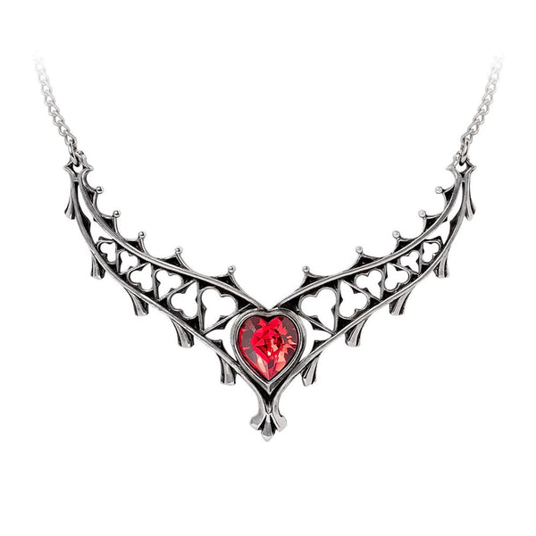  Red Austrian Heart Crystal Elizabethan Necklace