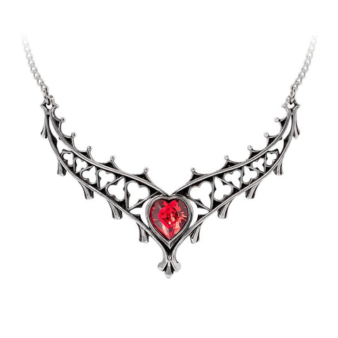  Red Austrian Heart Crystal Elizabethan Necklace