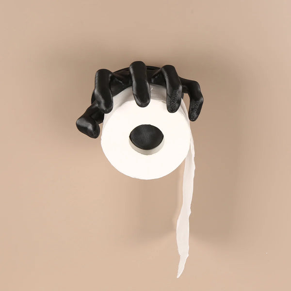 Gothic Black Skeleton Hand Toilet Paper Holder – Unique Horror Bathroom Décor