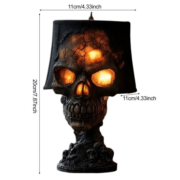 Lava Stone Skull Stand Lamp - LED Gothic Desk Lamp & Room Accent