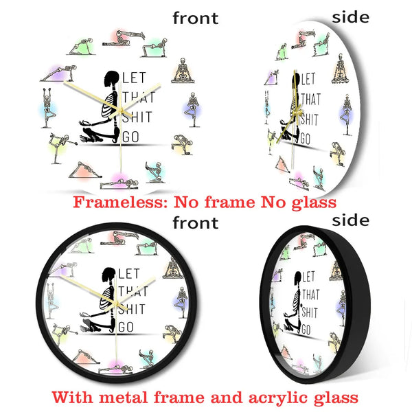 The Zen Skull "Let That Shit Go" Silent Wall Clock