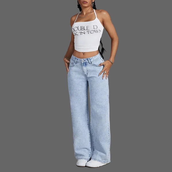 Relic Wide-Leg | Distressed Skull Pocket Denim