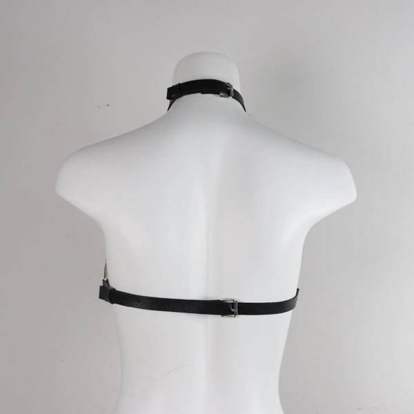 Woman's Harajuku Neck Chain Black Cage Bra