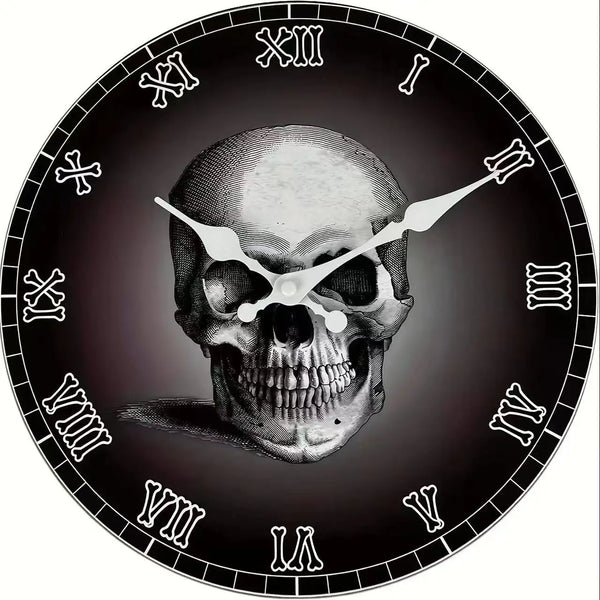 Floral Skull Wall Silent Quartz Clock Home Decoration