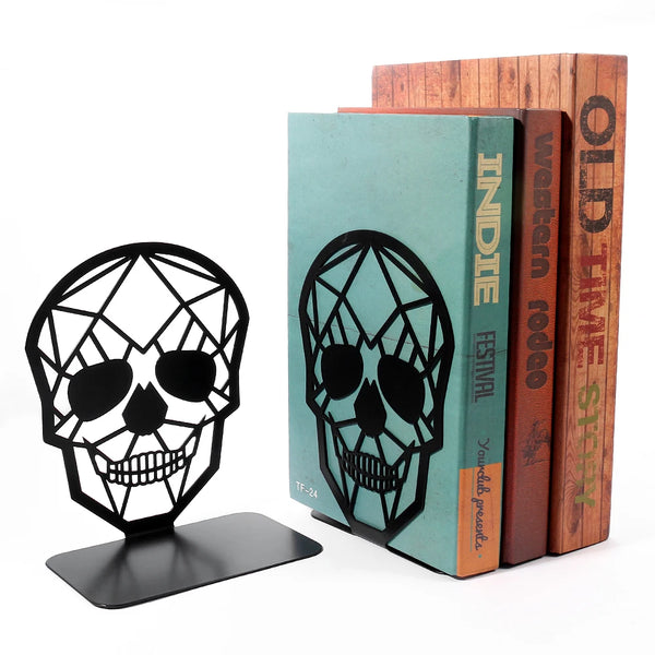 2Pcs Black or White Skull Bookends 3 Designs