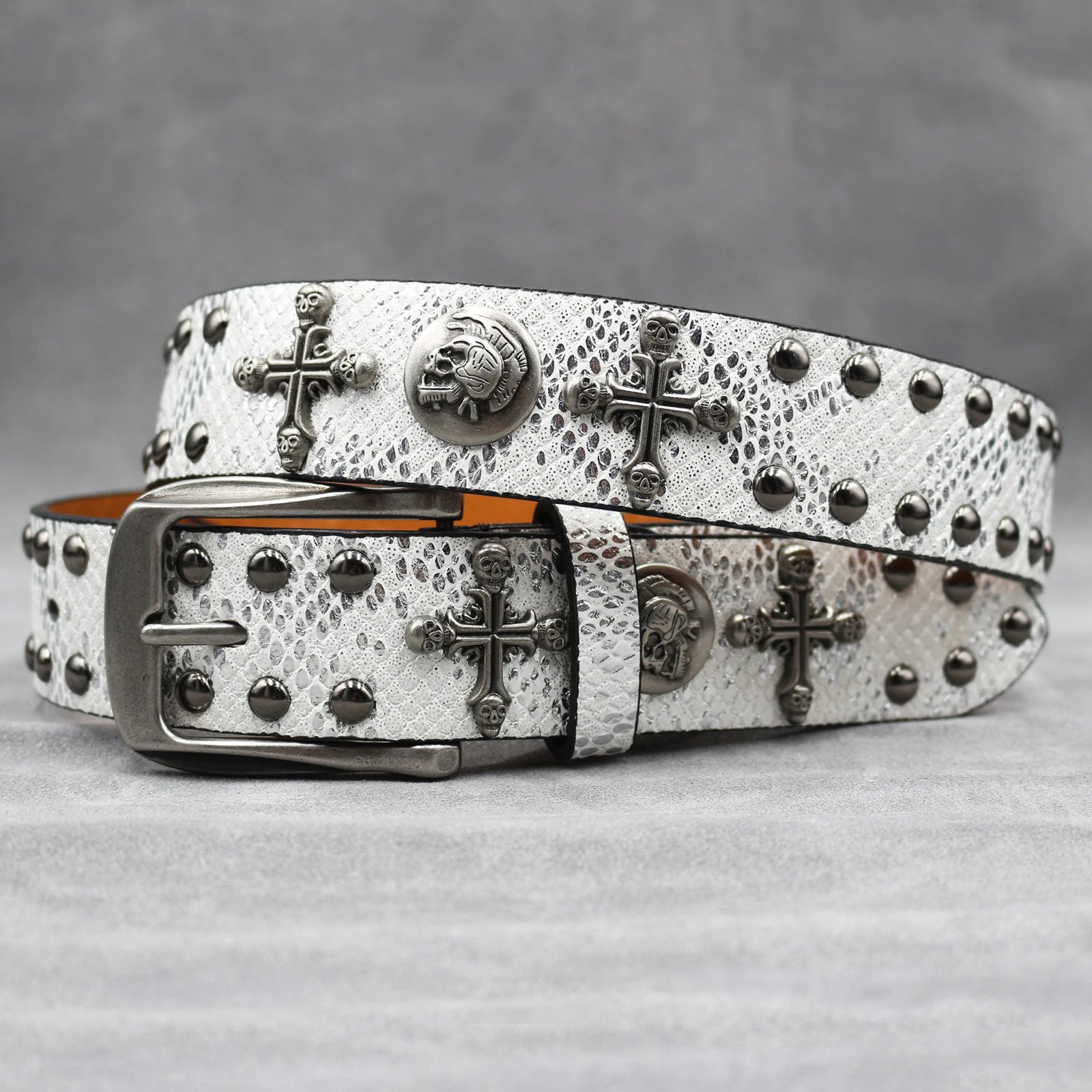 The Iron Cross Skull Rivet Studded Belt – Everything Skull