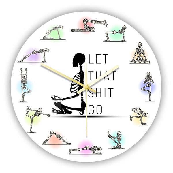 The Zen Skull "Let That Shit Go" Silent Wall Clock