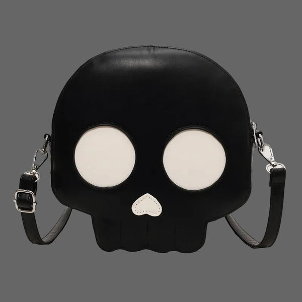 Women’s Gothic Skull Crossbody Bag – Convertible Shoulder Handbag