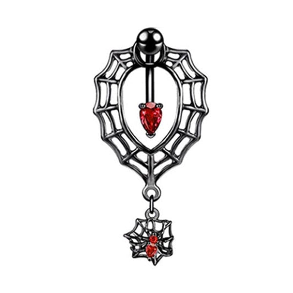 1PC Red Black Gothic Belly Button Ring Surgical Steel