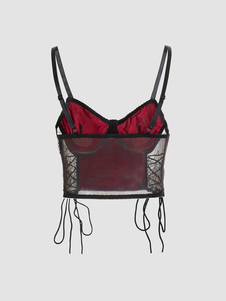 Women’s Gothic Spider Web Strap Crop Top – Dark Retro Alt Streetwear