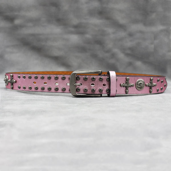 The Iron Cross Skull Rivet Studded Belt