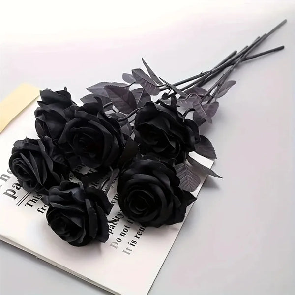The Midnight Eternal Long-Stem Black Roses 5/10 Pieces