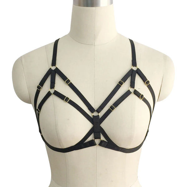 Women's Harness Cupless Gothic Cage Bra