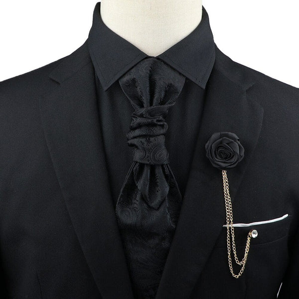 Men's Paisley Tie Brooch Set Ajustable Neck Tie Luxury Classic