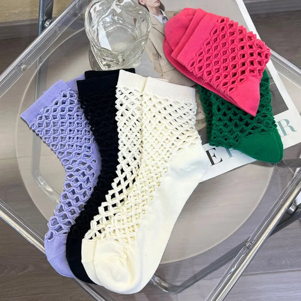 Women's Lolita Gothic Breathable Fishnet Socks 5 Colors