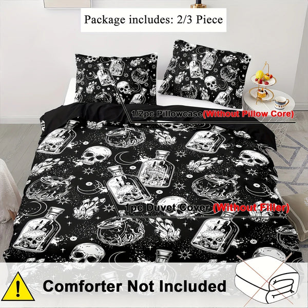 The Celestial Skull & Midnight Moon Comforter Set