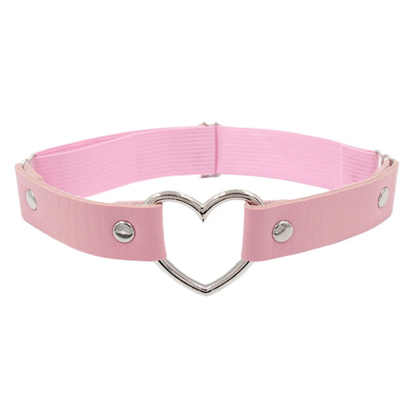 Women’s Elastic Leg Ring Strap with Metal Heart