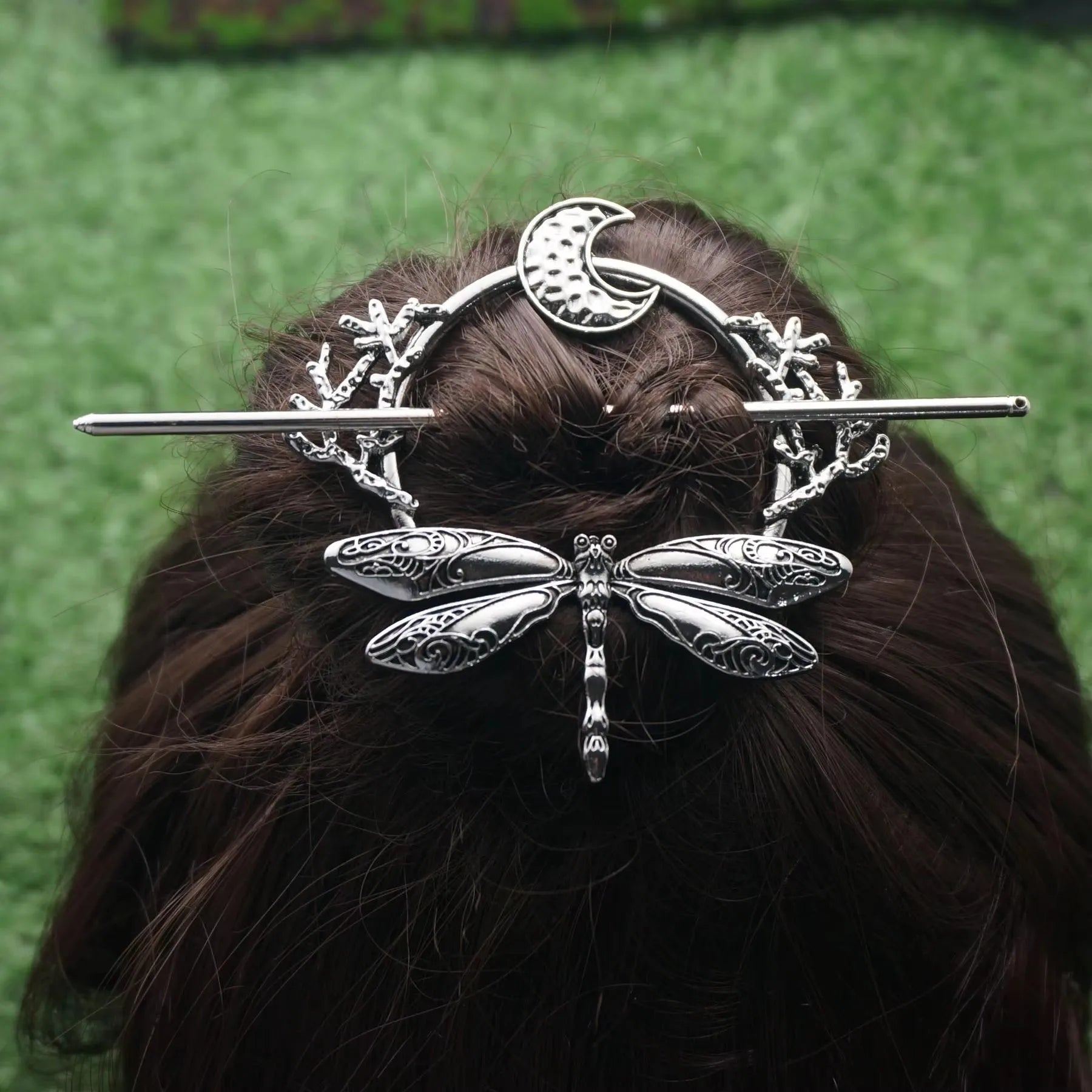 Gothic Butterfly Moon Hair Clip