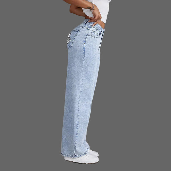 Relic Wide-Leg | Distressed Skull Pocket Denim