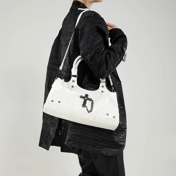 The Nocturne Large Leather Goth Handbag & Crossbody Purse