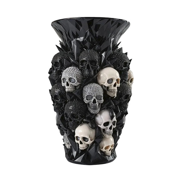 The Obsidian Geometric Diamond Skull Resin Vase