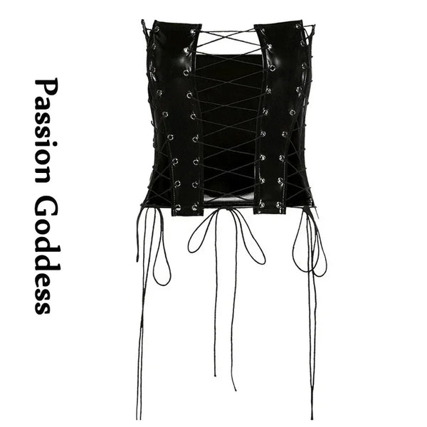 Gothic Women's Lace-up Back Zipper Corset
