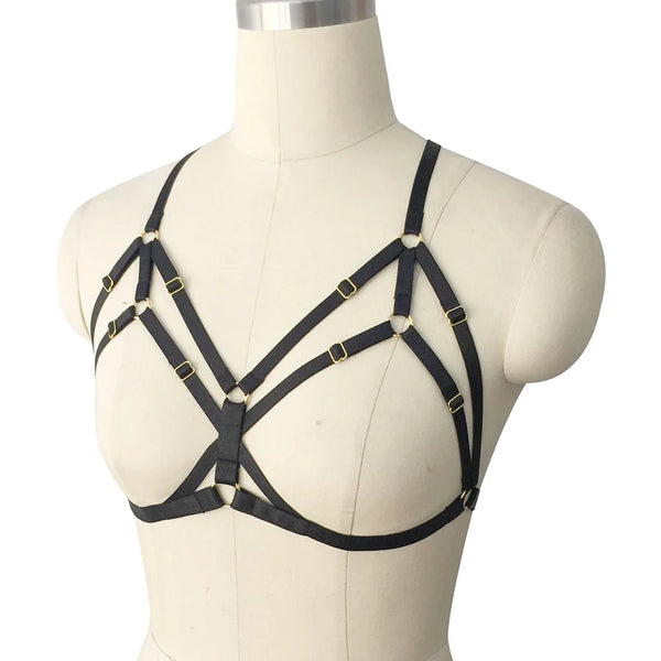 Women's Harness Cupless Gothic Cage Bra