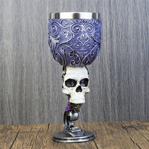 Skull Gothic Wine Resin Stainless Steel Goblet 5 Patterns