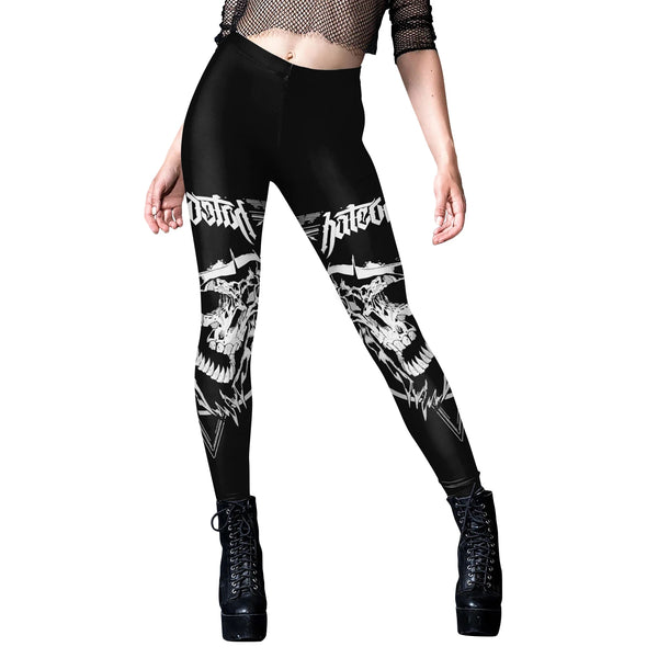 Gothic Leggings For Women Black Cat, Skull and More