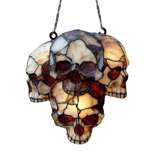 Luminous Ossuary | Acrylic Skull Head Window Suncatcher & Wall Decor