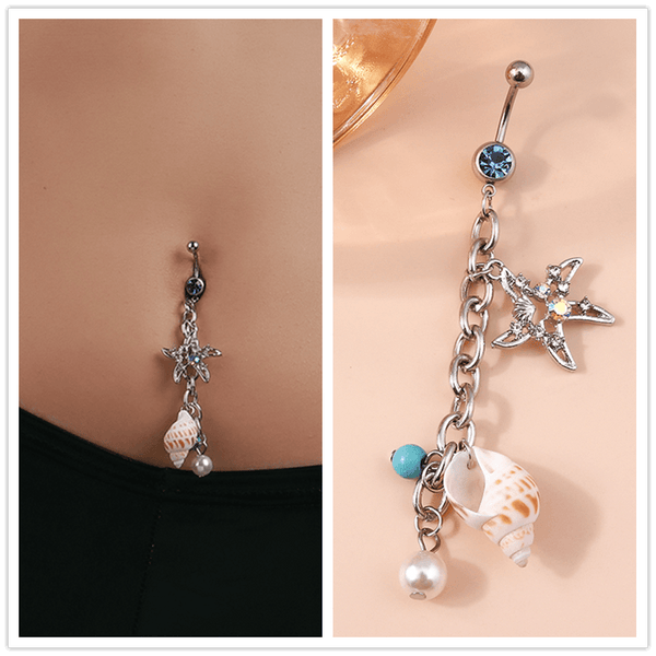 Look Sharp & Stay Stylish With This Steampunk Black Hollow Cross Dangle Navel Ring