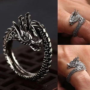 Gothic Vintage Dragon Adjustable Ring for Men & Women