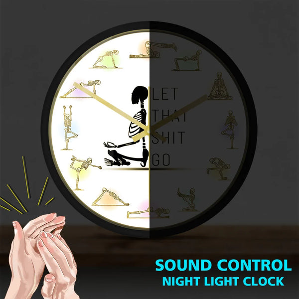The Zen Skull "Let That Shit Go" Silent Wall Clock