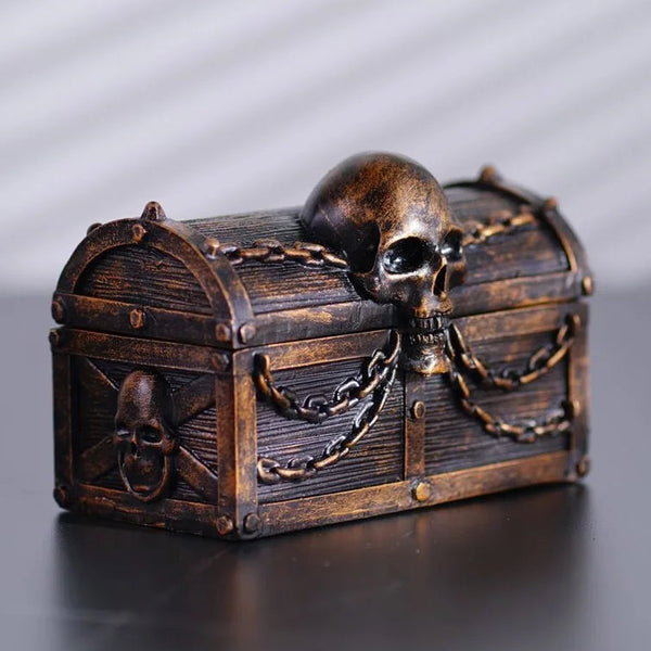 The Captain's Crypt Skull Embossed Retro Trinket Box