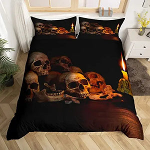 Smoking Skulls Theme Duvet Cover Bedding Set