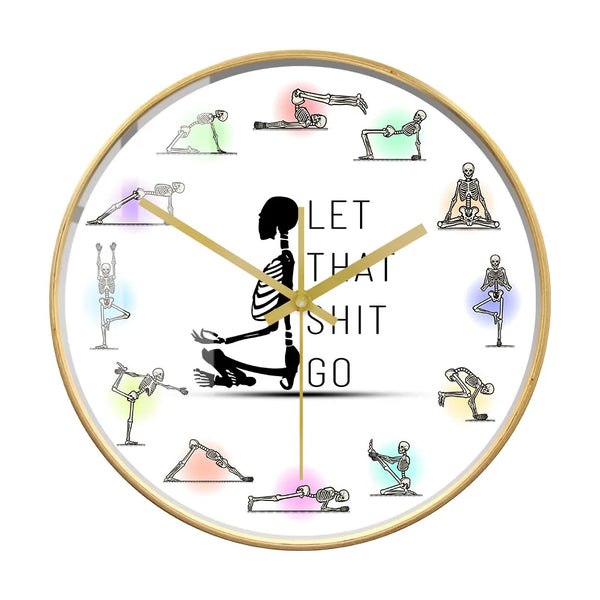 The Zen Skull "Let That Shit Go" Silent Wall Clock