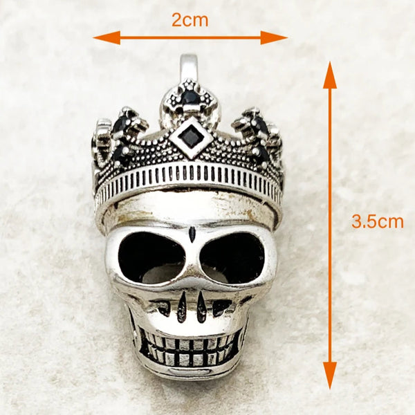 Sword With Crown Skull Knight Sterling Silver Pendants For Necklaces