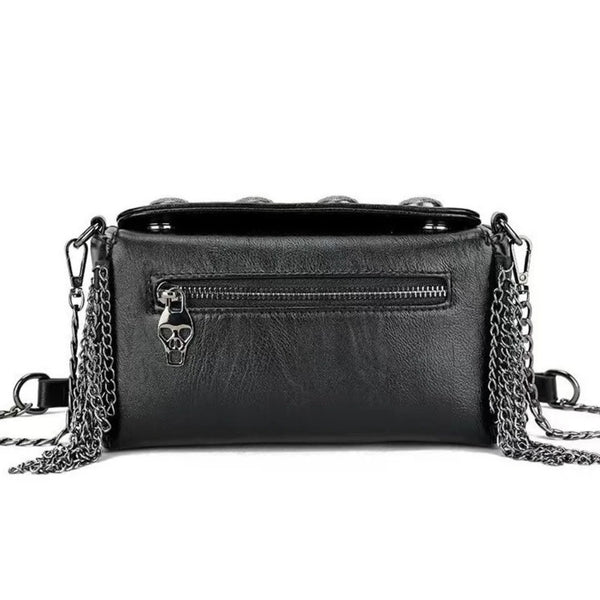 Unlock Your Edgy And Stylish Side With This Women's Metal Skull Punk Style Bag!