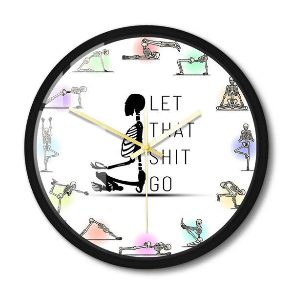 The Zen Skull "Let That Shit Go" Silent Wall Clock