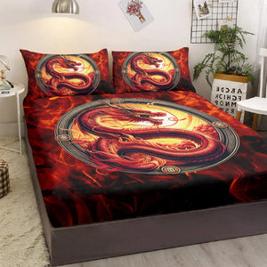 Fire Snake Fitted Sheet Deep Pocket Lightweight Bedding Set