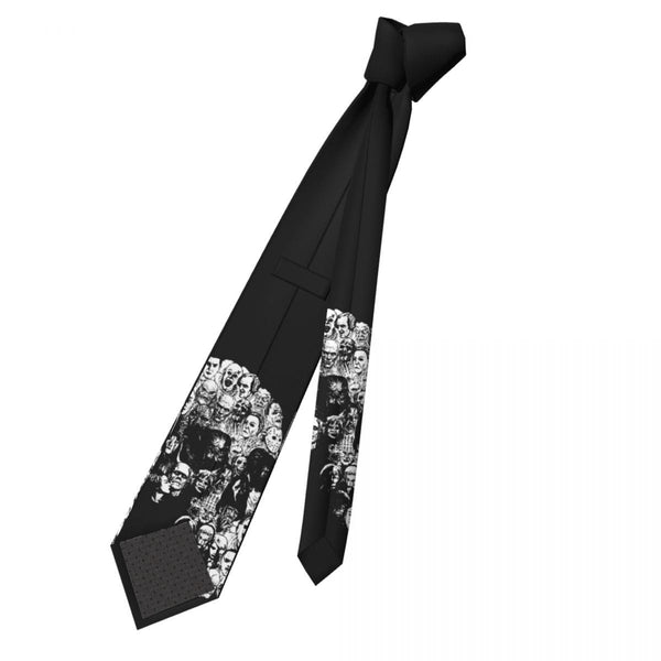 Skull Skinny Polyester 8 cm Wide Neck Tie