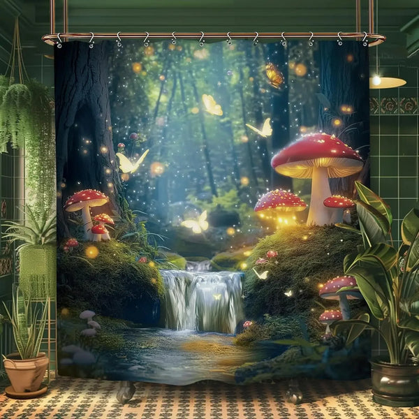 The "Daily Grind" Skeleton Shower Curtain & Hook Set