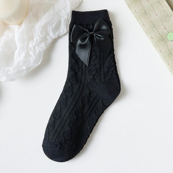 Women's Lolita Frilly Ruffled Lace Black Crew Ankle Gothic Socks 5 Patterns