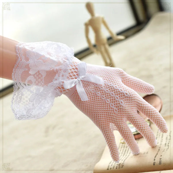 Gothic Punk Lolita Lace Hollow Out Gloves