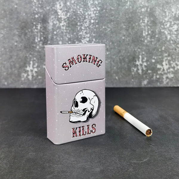 Skull 1pc Metal Cigarette Case Holder