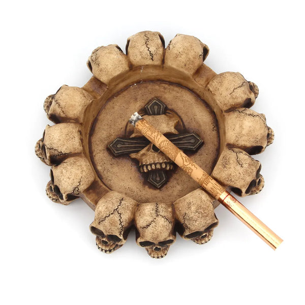 Creative Round Skull Cross Ashtray Home Decor