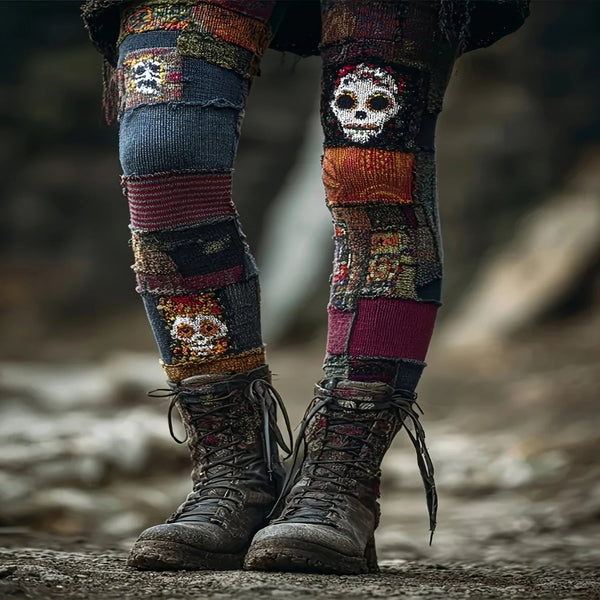 Women’s Skull Print Leggings – High-Waist Stretchy Workout & Yoga Tights